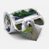Großer weißer Pyrenäen-Hund Krawatte (Gerollt)