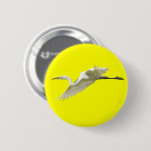 Großer weißer Reiher im Flug Button (Vorne & Hinten)
