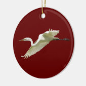 großer weißer Reiher Keramikornament (Links)