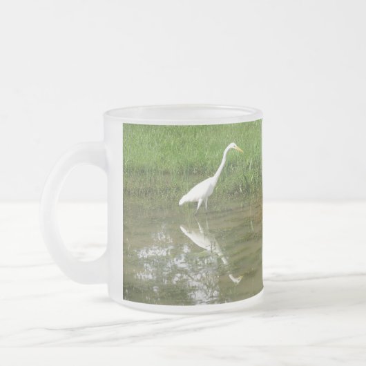 Großer weißer Reiher Mattglastasse (Links)