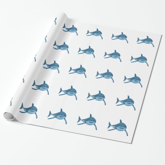 GROSSER WEISSER SHARK GESCHENKPAPIER (Ungerollt)