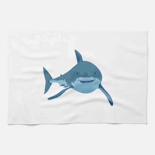 GROSSER WEISSER SHARK HANDTUCH (Horizontal)