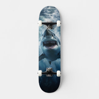 GROSSER WEISSER SHARK SKATEBOARD
