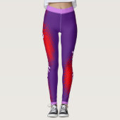 Großer weißer Skripttext auf LILA Leggings (Vorderseite)