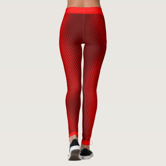 Grosser weißer Text mit DARK RED Leggings (Rückseite)