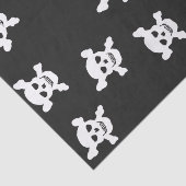 Großer weißer Totenkopf mit gekreuzter Knochen auf Seidenpapier (Ausschnitt)