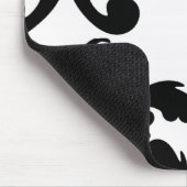 großer weißer und schwarzer, feiner Damast Mousepad (Ecke)