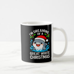 Großer Weißer Weihnachts-Hai Lustiger Santa-Feiert Kaffeetasse