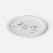 Großer weißes WeihnachtsParty-Teller Pappteller (Schrägansicht)