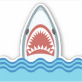 Großer Weißhai-Angriff Aufkleber (Vorderseite)