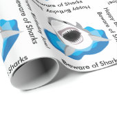 Großer Weißhai-Angriff lustig Geschenkpapier (Rolleneckpunkt)