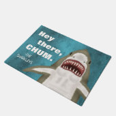 Großer Weißhai Angriff Personalisiert Funny Chum Fußmatte (Schrägansicht)