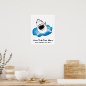 Großer Weißhai-Angriff Poster (Küche)