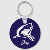 Großer Weißhai zeichne personalisiert Schlüsselanhänger (Rückseite)