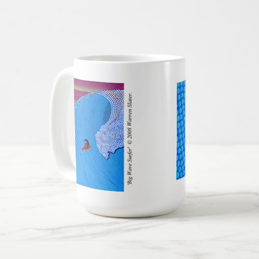 Großer Wellen-Surfer ©2008 Waren Kaffeetasse (Vorderseite Links)