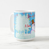 Grosser Winterspass Snowman Hot Drink Latte Tasse (Vorderseite Links)