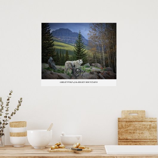 Großer Wolf der Rocky Mountains Poster (Küche)