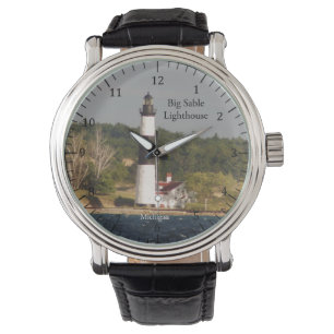 Großer Zobel-Leuchtturm Armbanduhr