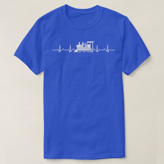 Großer Zugdesign Dampflokomotive Herzschlag T-Shirt (Design vorne)