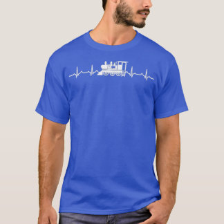 Großer Zugdesign Dampflokomotive Herzschlag T-Shirt
