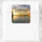 Größere Arbeiten sollen John 14:12 Herbstsonnenunt Quadratischer Aufkleber (Tasche)