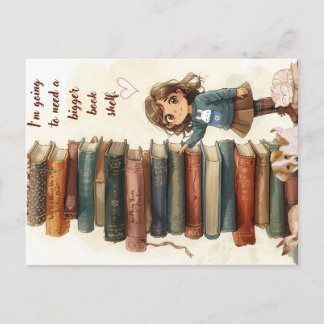 Größere Bücherregal-Postkarte Postkarte