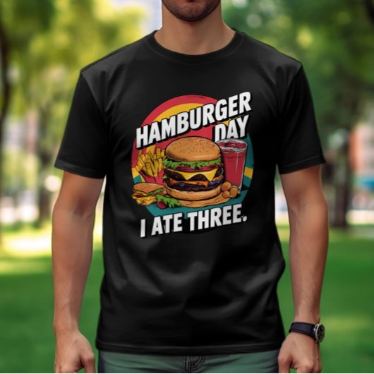 Größere Burger Freude mit goldenen Fries und Refr T-Shirt