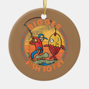 Größere Fische Zum Fischen Fischen Lustig  Keramik Ornament