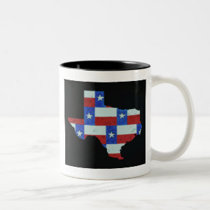 Größere Flaggen in Texas Zweifarbige Tasse