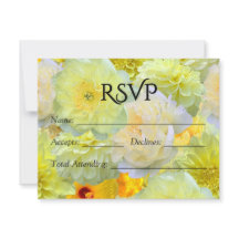 Größere gelbe florale Aquarell-Hochzeits-RSVP