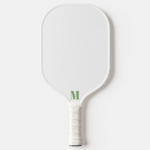 Größere, grüne und weiße, moderne Monogramm Pickleball Schläger