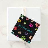Größere mehrfarbige Paw Prints Design Fevor Card Geschenkanhänger (Beispiel)