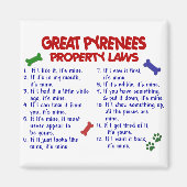 GRÖSSERE PYRENEES-Eigenschaftengesetze 2 Magnet (Vorne)