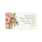 Größere Rücksendeadresse Elegante Vintage Rose Adressaufkleber (Vorne)