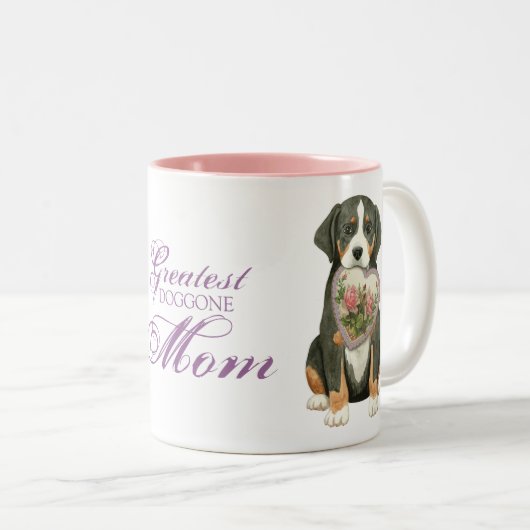 Größere Schweizer Gebirgshundeherz-Mama Zweifarbige Tasse (VorderseiteRechts)