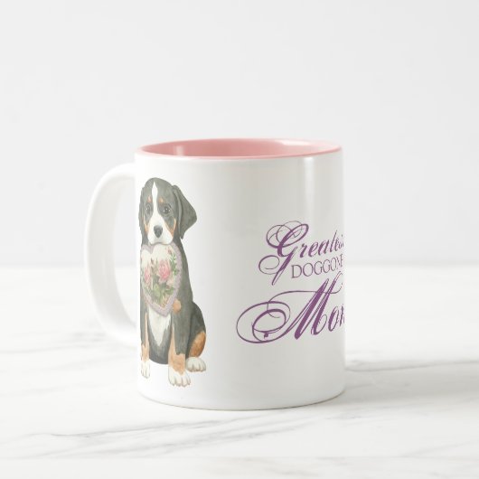 Größere Schweizer Gebirgshundeherz-Mama Zweifarbige Tasse (Vorderseite Links)