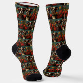 Größere Schweizer mit Herz-Rose Valentinstag Socken (Gewinkelt)