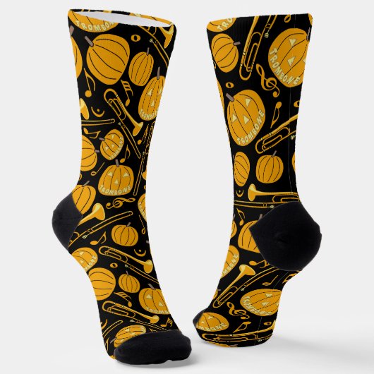 Größere Trombones Halloween KürkPattern Socken (Gewinkelt)
