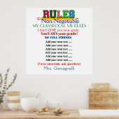 Größere Version 3 Lehrerin Klassenordnung Poster (Küche)