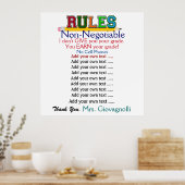 Größere Version Lehrer Klassenzimmer Regeln Poster (Küche)