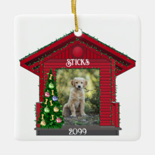 Größere Welpe rechteckige Upload Foto Dog House Keramikornament