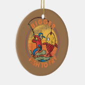 Größerer Fisch zum Fischen von Fischern Funny Keramik Ornament (Rechts)