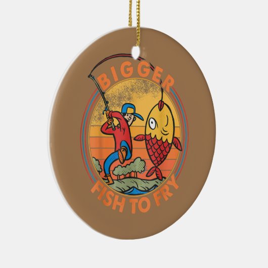 Größerer Fisch zum Fischen von Fischern Funny Keramik Ornament (Rechts)