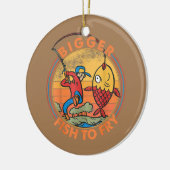 Größerer Fisch zum Fischen von Fischern Funny Keramik Ornament (Links)