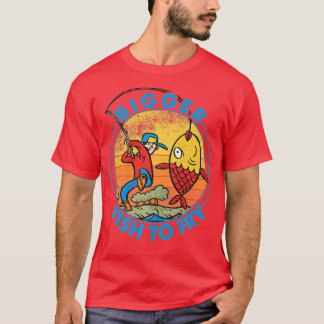 Größerer Fisch zum Fischen von Fischern Funny Prem T-Shirt