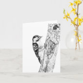 Größerer gepunkteter Specht - leere Karte (Gelbe Blume)