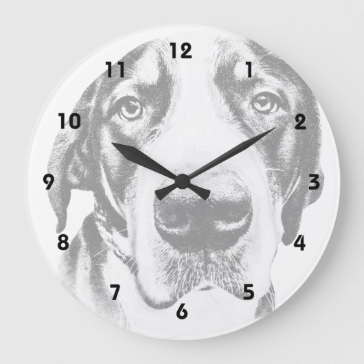 Größerer Schweizer Gebirgshund Große Wanduhr (Vorderseite)