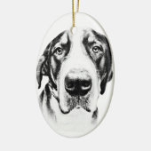 Größerer Schweizer Gebirgshund Keramik Ornament (Links)