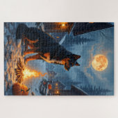 Größerer Schweizer Sennenhund Halloween Grusel Puzzle (Horizontal)