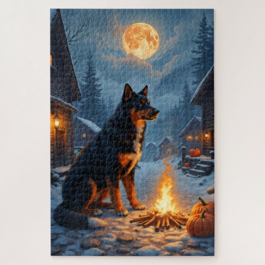 Größerer Schweizer Sennenhund Halloween Grusel Puzzle (Vertikal)